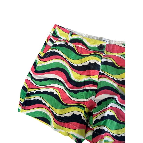 CROWN & IVY Multicolor Wave Shorts Size 10 - Picture 3 of 6